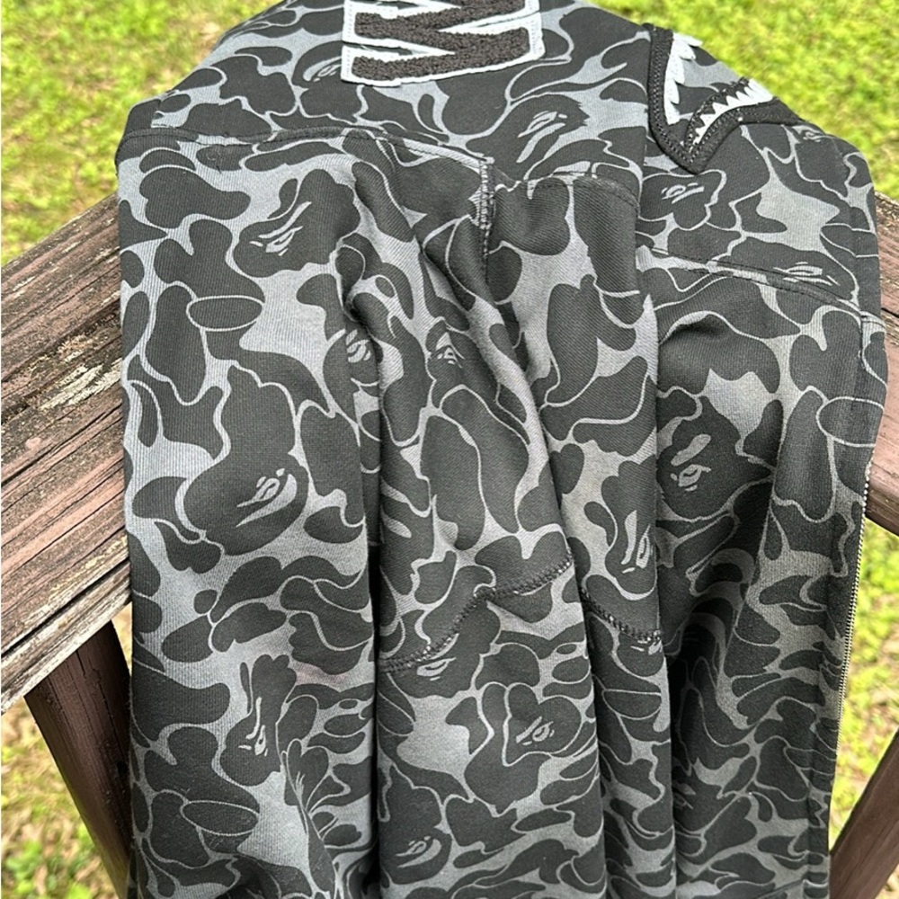 Men's Bape Camo Full Zip Hoodie full grey